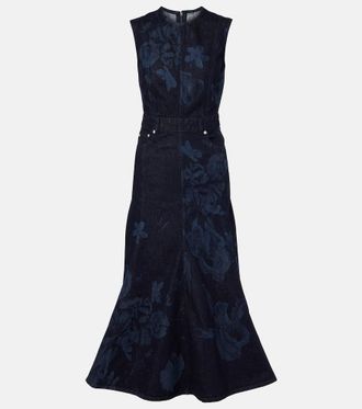 Erdem Floral denim midi dress