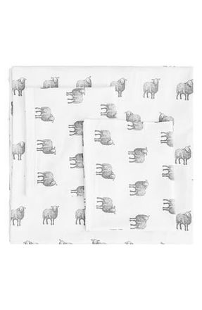 Melange Home Sheep 400 Thread Count Cotton Duvet Set in Grey at Nordstrom Rack, Size Queen