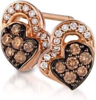 Le Vian Ladies Chocolate Diamonds Earrings set in 14K Strawberry Gold