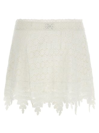 Isabel Marant Crochet Cotton Skirt - ivory