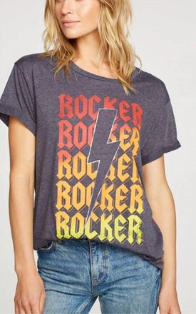 Chaser Rocker Bolt Graphic Tee In Grey