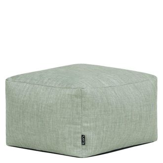 Icon Brand Pouf reposapi&eacute;s cuadrado de interior y exterior en tejido verde salvia