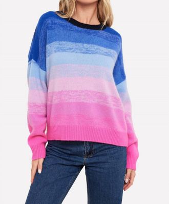 Brodie Fade Cashmere Crew Sweater In Multi