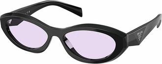 Prada Stijlvolle zonnebril met paarse glazen - unisex - Zonnebrillen - Zwart - 55 MM - Accessoires