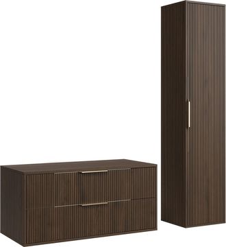 Badplaats Badplaats Mueble De Ba&ntilde;o Rimini 100 Cm - Marr&oacute;n Nogal - Mueble