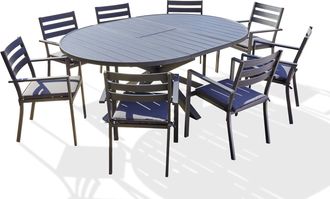 DCB Garden Pelosa - Conjunto De Comedor 8 Pl Aluminio Con Extensi&oacute;n Mariposa - Dcb Garden