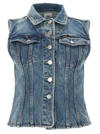 Lois Celine Sleeveless Denim Frayed Vest