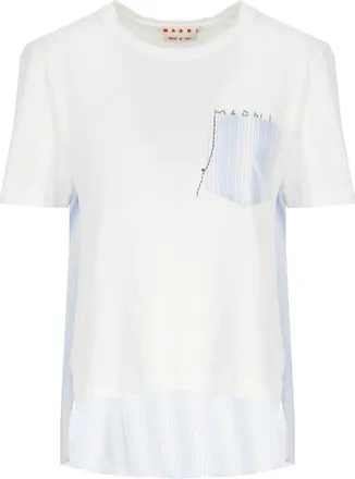 Marni White Cotton Asymmetric T-Shirt