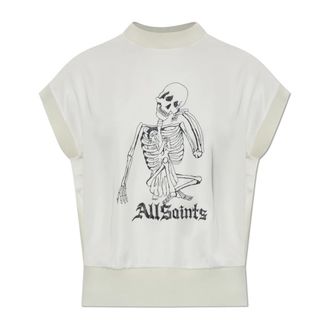 AllSaints T-Shirts, female, White, Size: XS Terra Knitted Graphic T-Shirt