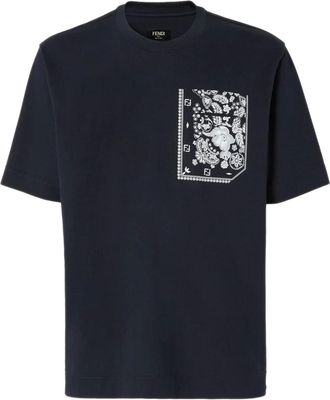 Fendi Hombre, Camisetas, Azul, Talla: M