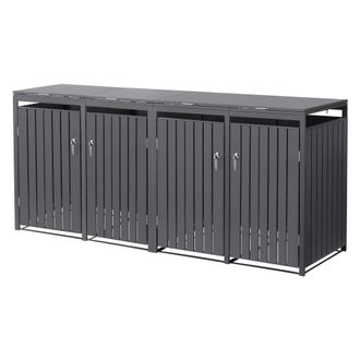 ML Design Cobertizo de exterior para 4 cubos de basura 264x80x120cm antracita