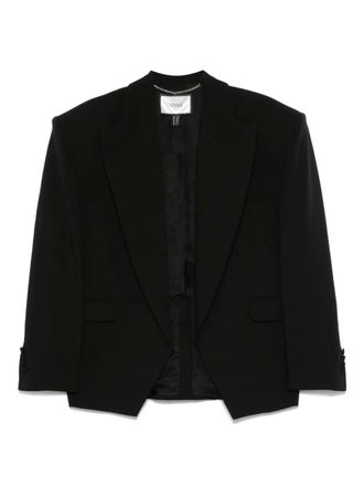 Nissa shoulder-pads oversized blazer - women - Polyester/Spandex/Elastane/Acetate - 36 - Black