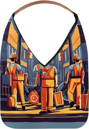 Generic Labor Day Pattern Reusable Lightweight Grocery Bags - Foldable Into Compact Pouch, Washable & Sturdy, Multipurpose for Shopping and Travel