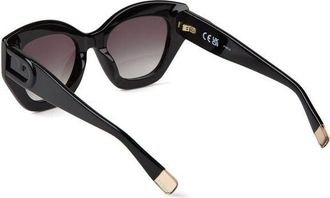 Furla Womens Sunglasses Glossy Black Acetate Eyewear