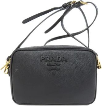 Prada Pre-owned Cross Body Bags, female, Black, Size: ONE SIZE Pre-owned Leather shoulder-bags