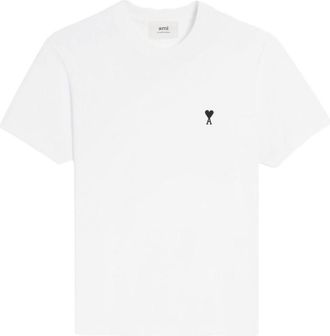 Ami White Ami De Coeur Cotton T-shirt