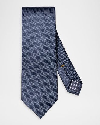 Eton Men & apos;s Micro-Geometric Jacquard Silk Tie
