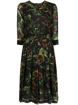 Samantha Sung Midi-jurk met bloemenprint - Zwart