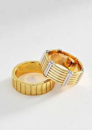 Luv AJ Luna Bezel Rings, Set of 2