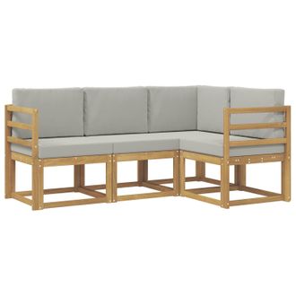 vidaXL Conjunto De Sof&aacute;s De Exterior 4 Pcs Blanco Y Gris Claro Vidaxl