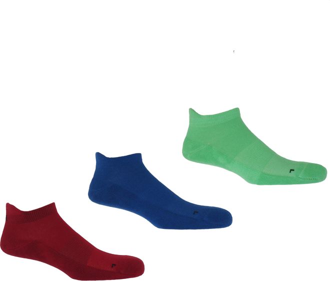 Organic Sport Mens Trainer Socks Bundle - Burgundy, Blue & Green