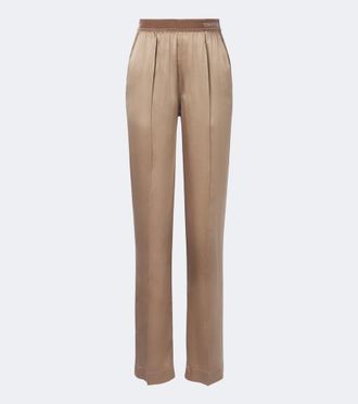 Tom Ford Pantaloni regular in satin di seta