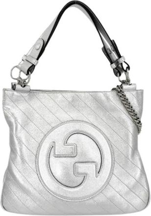 Gucci Pre-owned Vintage Schoudertas - Dames - Vintage Schoudertas - Grijs - ONE Size - Leer - Vintage