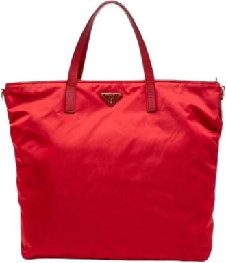 Prada Pre-owned Tote Bags, female, Red, Size: ONE SIZE Pre-owned Satchel