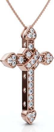 Pompeii3 1/2Ct Diamond Cross Lab Grown 14k Gold 1.25 Tall