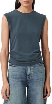 AllSaints West Side Ruched Tank in Dark Slate Blue at Nordstrom, Size Small