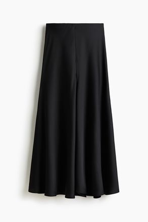 H&M Maxijupe aus Satin - Schwarz