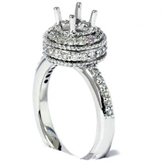 Pompeii3 1/2ct Antique Diamond Ring Setting 14K White Gold Size Selectable