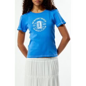 PacSun Newport Beach Skimmer Cotton Graphic T-Shirt in Blue at Nordstrom, Size Xx-Small