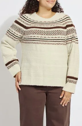 Lyss&eacute; Harriet Fair Isle Sweater in Fair Isle Jacquard at Nordstrom, Size 2X
