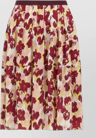 Marni silk skirt floral print pleated design