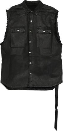 Rick Owens SL Tommy Jumbo Outershirt - Heren - Bodywarmers - Zwart - M - Katoen - Jassen