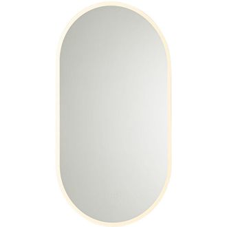 QAZQA Modern Oval Bathroom Mirror with Mirror and Touch Dimmer - Bouwina