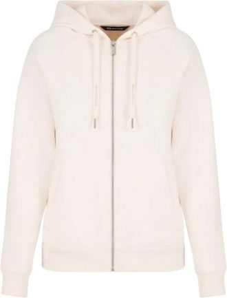 A|X Armani Exchange Stretch Fabric Zip-Up Hoodie - Dames - Vesten met rits - Wit - L - Katoen - Hoodies & sweatvesten