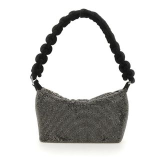Kara Shoulder Bags, female, Gray, Size: ONE SIZE Crystal Mesh Cobra Pouch Bag