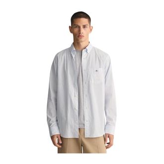 GANT Classic Poplin Shirt - Heren - Casual Overhemden - Blauw - 3XL - Katoen - Overhemden