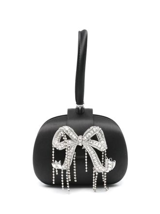 Self Portrait Clutch met strikplakkaat - Zwart