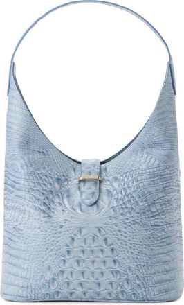 Brahmin Gwynne Croc Embossed Leather Shoulder Bag in Stonewash at Nordstrom