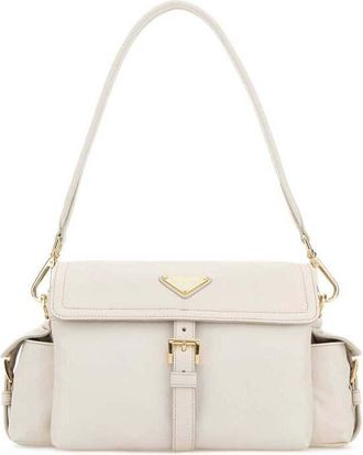 Prada Ivory Nappa Leather Prada Explore Shoulder Bag Talco Borse A Mano