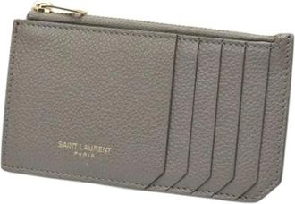 Saint Laurent Pre-owned Portemonnee - Dames - Vintage Accessoires - Grijs - ONE Size - Leer - Vintage