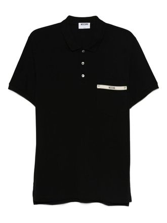 Moschino Mens Logo-print Polo Shirt - Black Cotton - Size EU 50 (Mens)