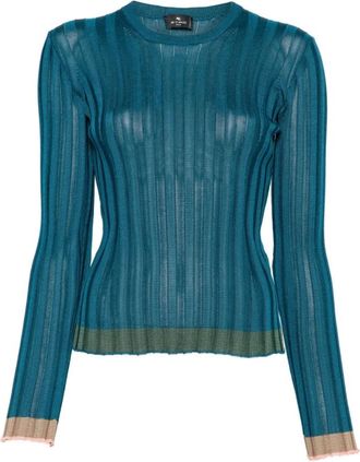Etro Truien & Vesten, Dames, Blauw, L, Top ML Punto Canale