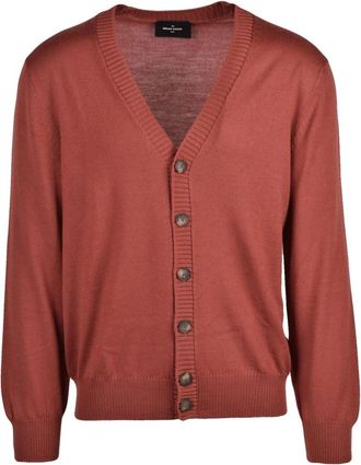 Gran Sasso Cardigan met knopen - Heren - Vesten - Oranje - M - Wol - Truien & Vesten