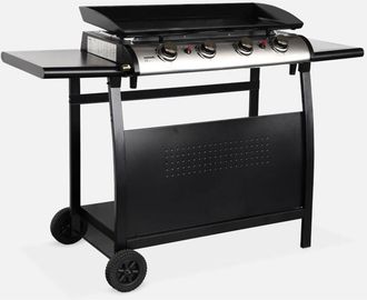 Alice's Garden Plancha De Gas 4 Quemadores 10kw + Carro