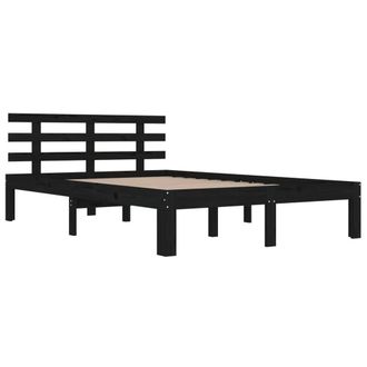 Berkfield Home Beautiful Bed Frame Black Solid Wood 200x200 cm