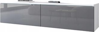 OEM Mueble Para Tv De Sal&oacute;n De 140 Cm, 2 Puertas, Blanco Mate/gris Brillante Con Led